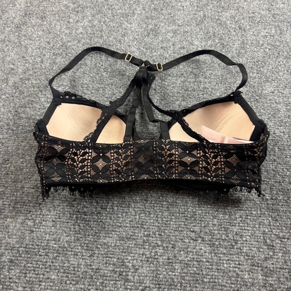 VICTORIA’S SECRET Women’s Dream Angels Lined Demi Black/Tan Lace Racerback - 32C - Picture 2 of 5
